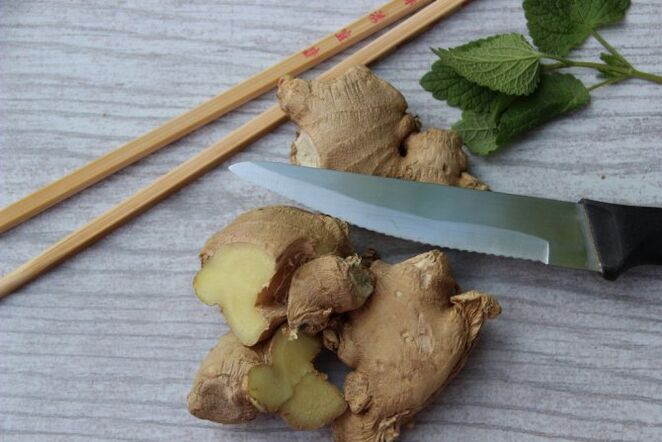 the root of the ginger